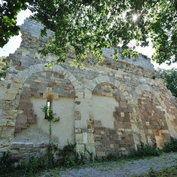 Villanova Monteleone, chiesa di Santa Maria di Curos. Unico tratto di paramento murario residuo. (foto Ivo Piras)